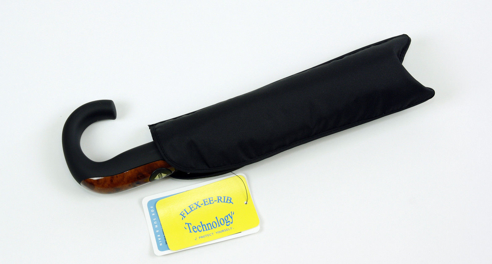 Men's Automatic Folding Umbrella with Wood Trim Handle