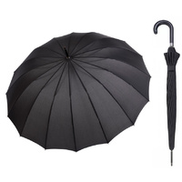 Doppler Liverpool 16 Rib Umbrella Black