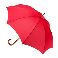 Manual Wood Umbrella Red