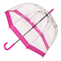 Clear Birdcage Umbrella with Pink Trim