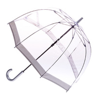 Clear Birdcage Umbrella with Silver Trim