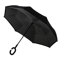 Outside-In Inverted Umbrella Black