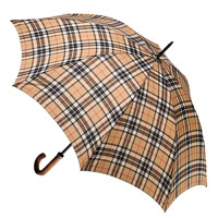 Men's Large Cover Umbrella Tartan Camel Thomson