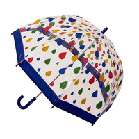 Children's Clear Birdcage Umbrella Raindrops