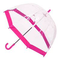 Children's Clear Birdcage Umbrella with Pink Trim