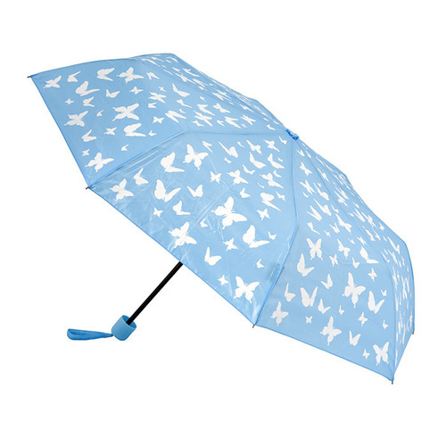 Mini Maxi Manual Umbrella Sky Blue Butterflies