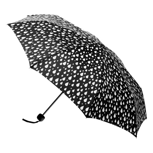 Deluxe Mini Maxi Manual Umbrella Raindrops