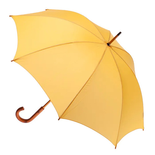 Manual Wood Umbrella Yellow