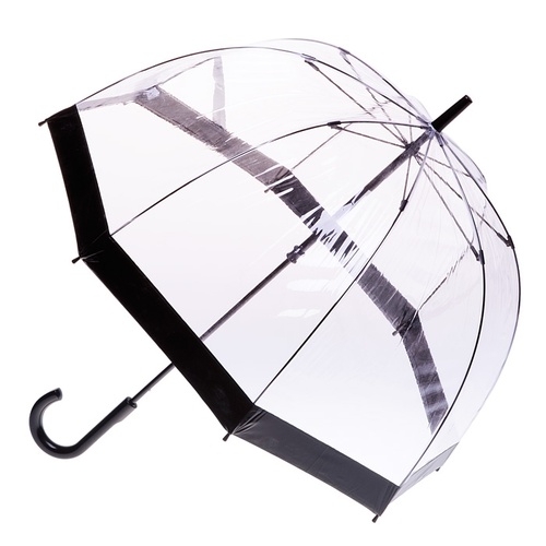 Clear Birdcage Umbrella with Black Trim
