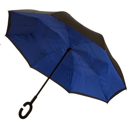 Outside-In Inverted Umbrella Black/Blue