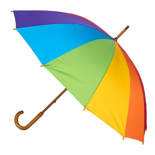 Clifton Wood Manual Rainbow Umbrella