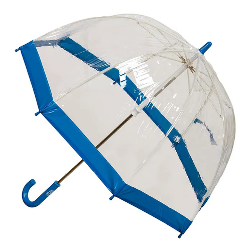 Children's Clear Birdcage Umbrella with Blue Trim