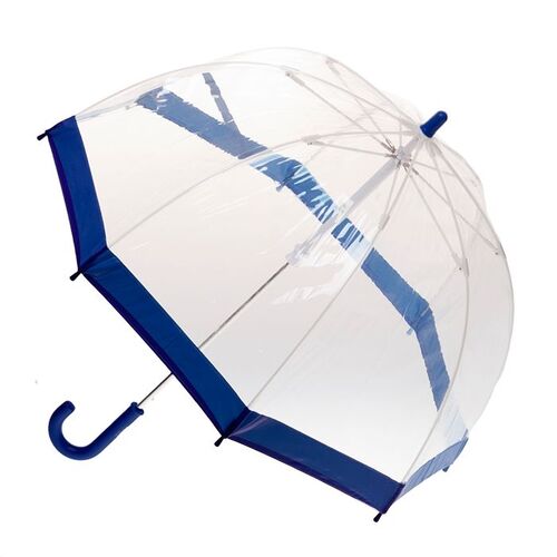 Children's Clear Birdcage Umbrella with Navy Trim