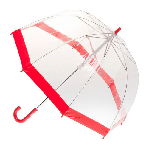 Children's Clear Birdcage Umbrella with Red Trim